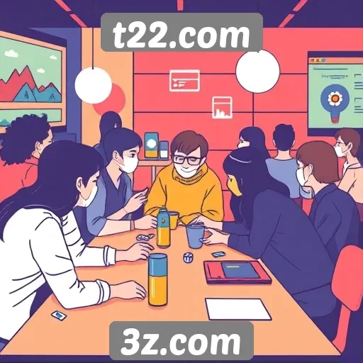 Detalhes sobre a comunidade e interatividade no t22.com
