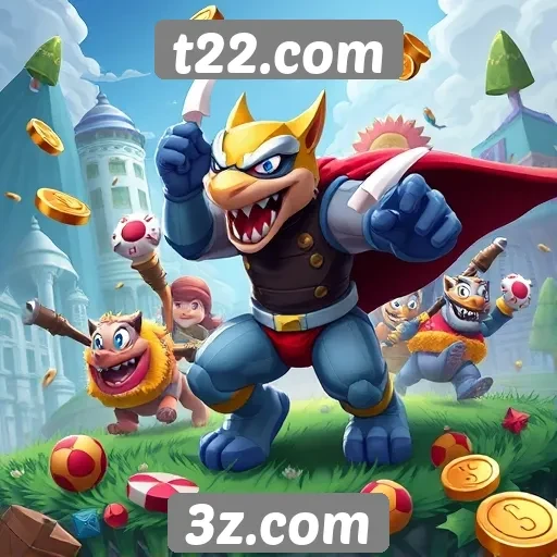 Diversidade de jogos disponíveis na plataforma t22.com